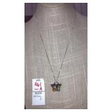 Sterling silver multi- color stone Star pendant