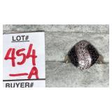 Sterling silver black & white diamond ring