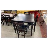 Square Wooden Counter-height Table and 4 chairs