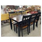 Wooden dining table with 6 chairs- 5 feet wide