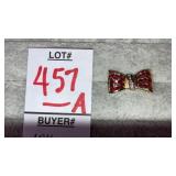 10k ruby / diamond bow pin