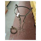 Vintage ornamental iron lot. Stand is 48" high