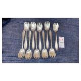 (10) sterling hallmarked ice cream forks,
