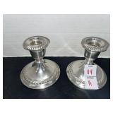 Vintage Gorham Sterling weighted candle stick