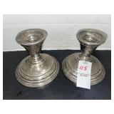 2 Vintage Watrous Sterling Silver weighted candle