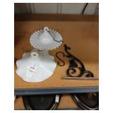 Milk glass soot shades and bracket lot
