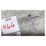18k diamond airplane pin