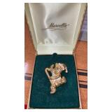 Marvella dancing santa Bear pin