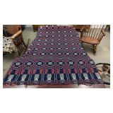 Vintage Handwoven Coverlet 65x74in.