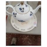 Regency tea pot and revival plate lot