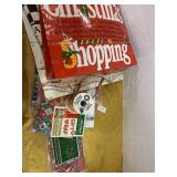 Gift bags, wrapping paper, ribbon