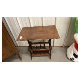 Vintage Side Table with Magazine Rack