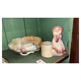 Antique hand-painted bowl & planter