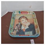 Vintage Coca-Cola Menu Girl Metal Serving Tray