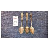 (3) 1847 Rogers silverplate demi tasse spoons