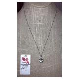 Sterling silver light green stone pendant