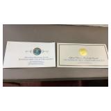 2 Franklin Mint Society Charter Member Coins