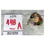 10k multi color stone ring