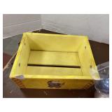 Wooden handled crate and Christmas balls