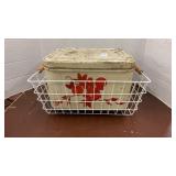 Vintage Metal Bread Box and Basket Carrier