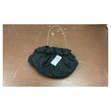 Black Pleated Clutch Bag with Chain Strap