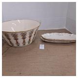 Lenox USA Large Fruit Bowl Lido Pattern 24K Gold