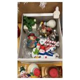 Small White Christmas Tree, Assortment of Snowman
