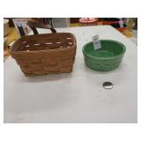 Longaberger basket and cat dish