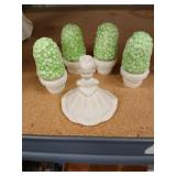 Little girl and Dept. 56 decor