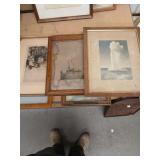 Vintage framed art lot