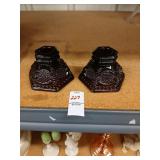 Ruby glass candleholders
