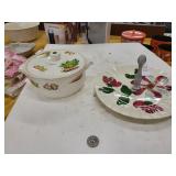 Blue ridge serving dish & oven safe pot