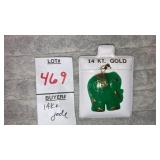 14k green jade elephant pendant
