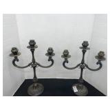 2 Vintage 800 silver candle stick holders