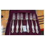 (6) antique sterling dinner forks,
