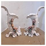 NAO Capodimonte-style porcelain vase(2) 13 inches