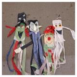 Four Halloween wind socks