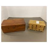 Two wooden trinket boxes