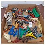 Vintage plastic Cowboys and Indians toy figures
