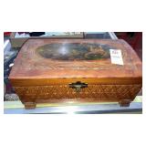 Vintage cedar jewelry box