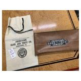 Johnstown bank & trust canvas money bag & zip