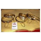 Vintage bangle bracelets - most are hinged w/