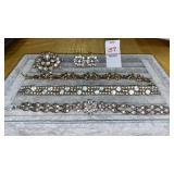 Rhinestone pin, earrings and bracelets