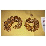 Faceted amber crystal pin brooches - 1 needs