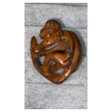 Carved peach pit