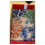 (4) sets vintage bead necklaces w- earrings,