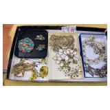 (7) vintage sets earrings w/ necklaces, pin- some