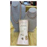 Two double strand pearl necklaces in Marcella box