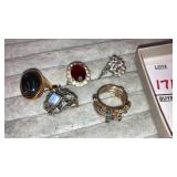 (5) vintage costume rings