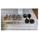 Cufflinks, Earrings and tie bar